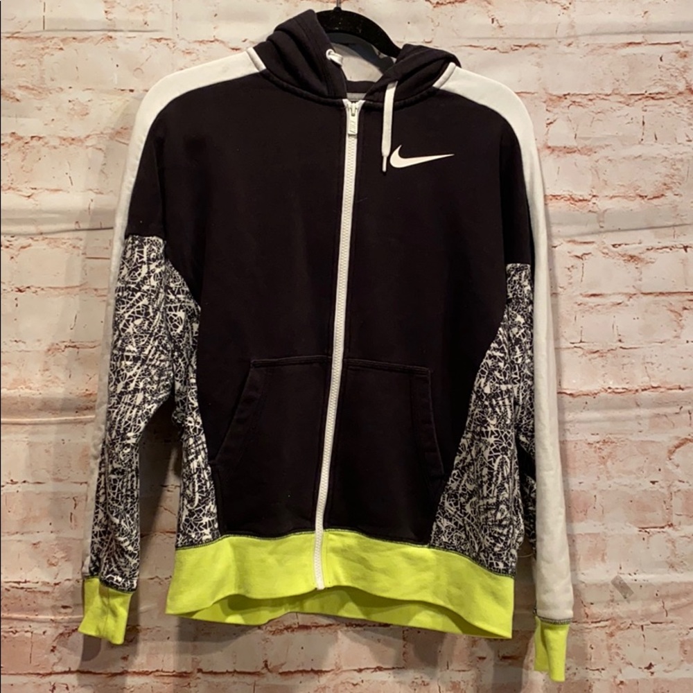 Nike Club Aop Full Zip splatter print hoodie black